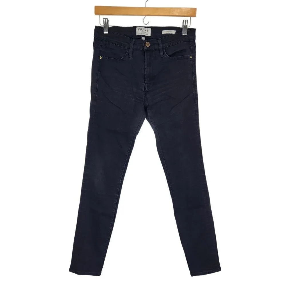 FRAME Denim Le High Skinny Jeans Size‎ 28 Black Vian Stretch USA Made